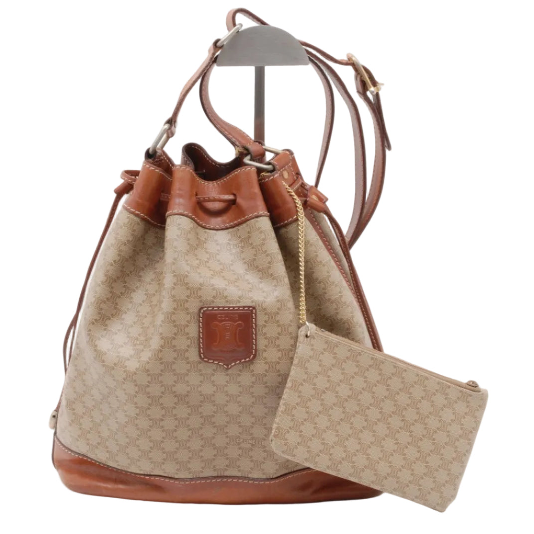 Celine Macadam Shoulder Bag - Beige, Leather