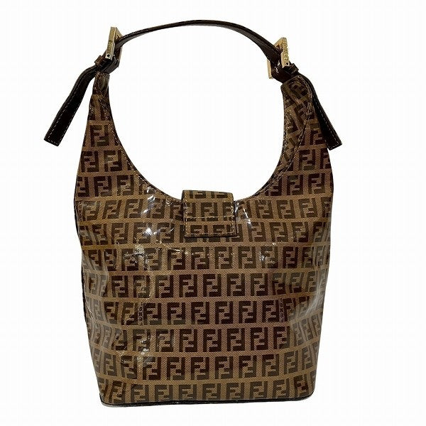 Fendi Zucchino Handbag - Brown, Patent Leather