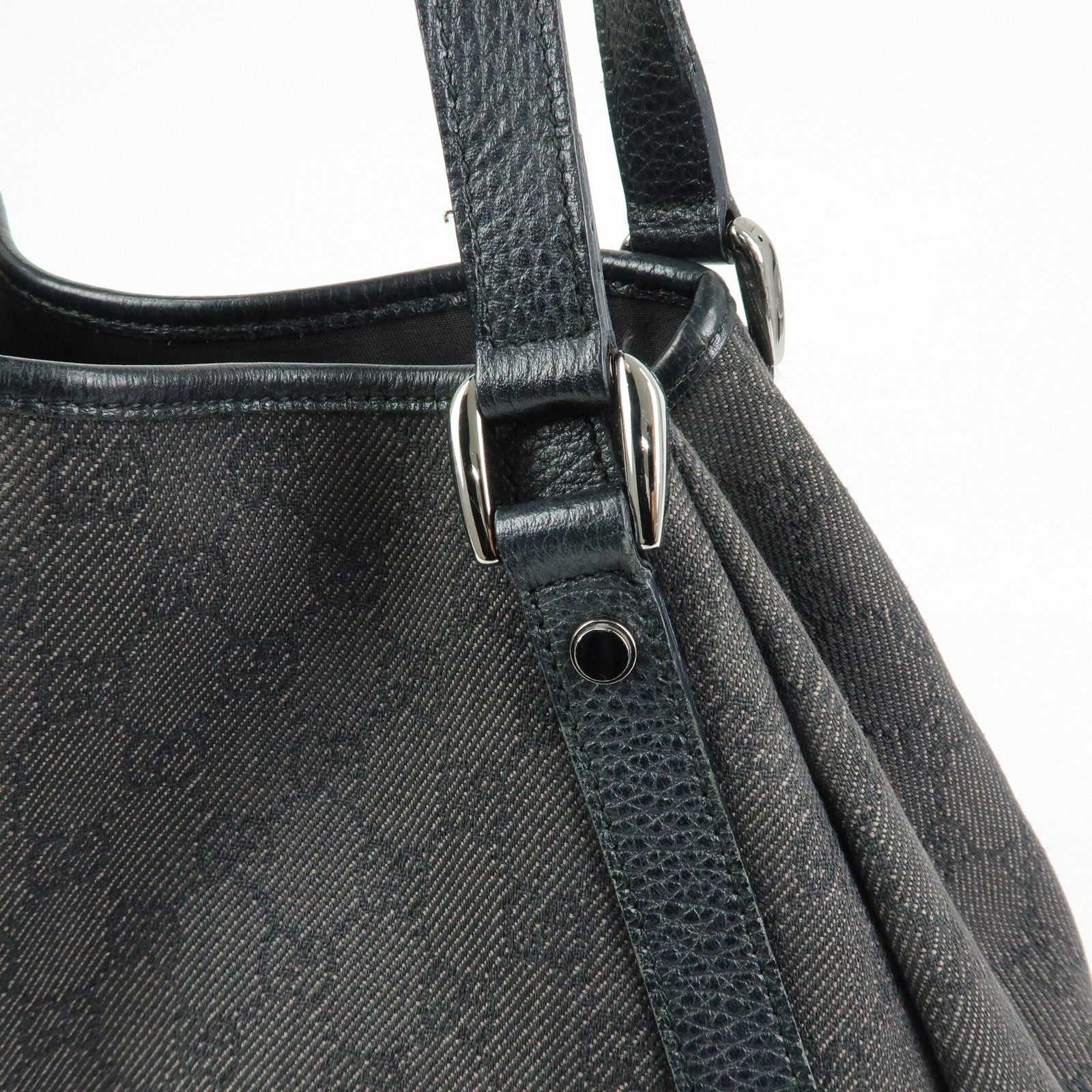Gucci Abbey GG Monogram Tote Bag - Black, Denim