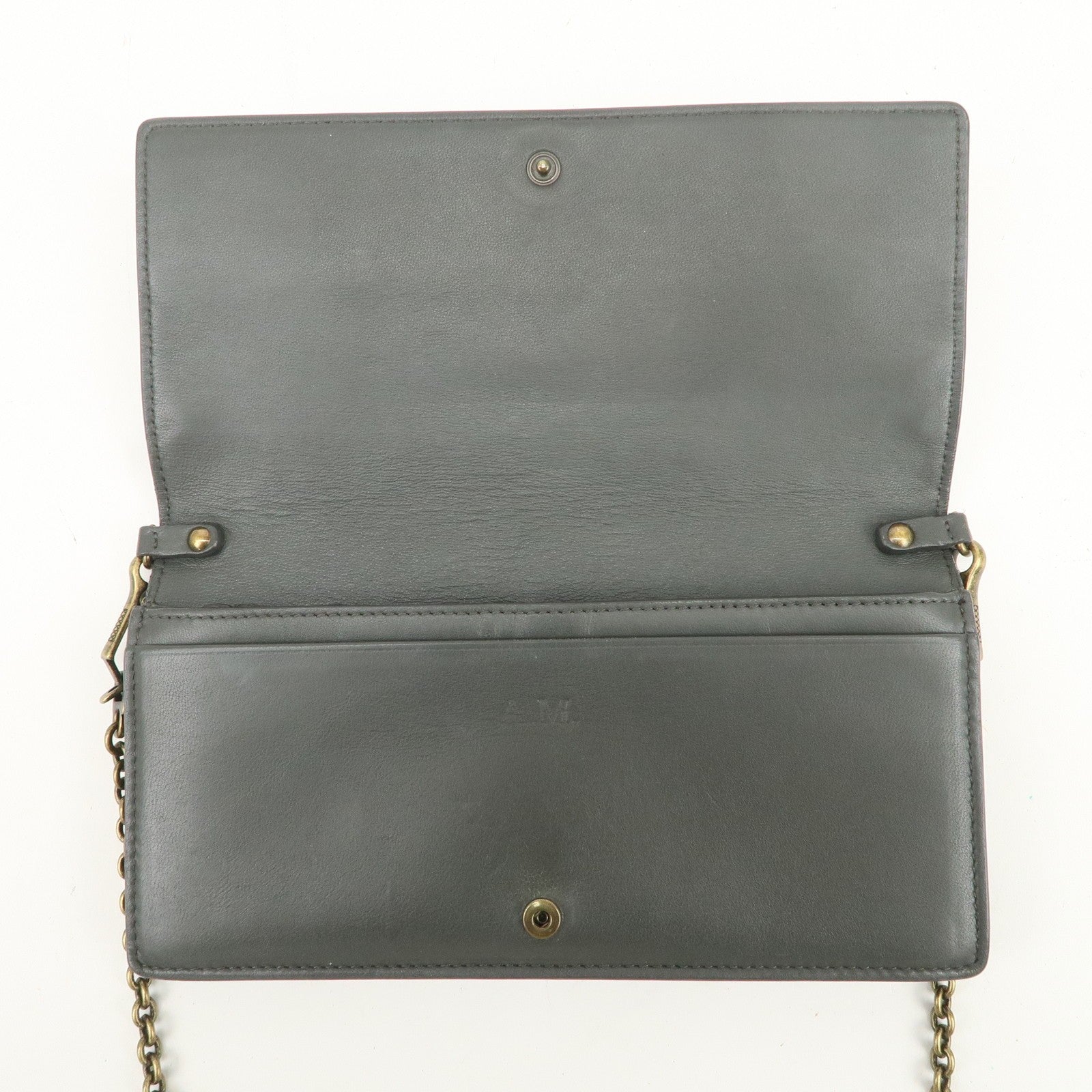 Bottega Veneta Intrecciato Leather Chain Long Wallet - Gray, Leather