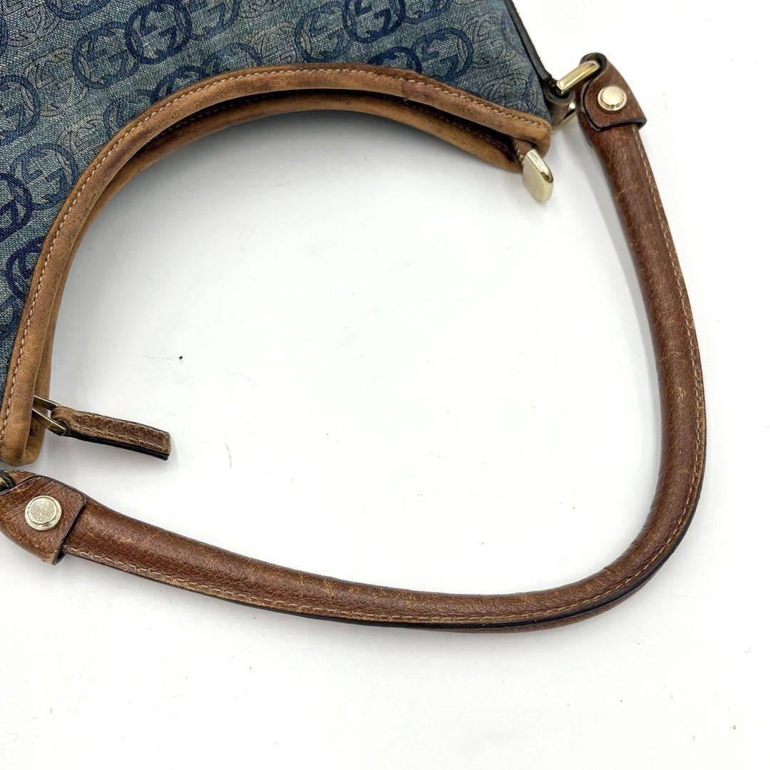 Gucci Abbey Shoulder Bag - Brown x Blue, Denim Leather