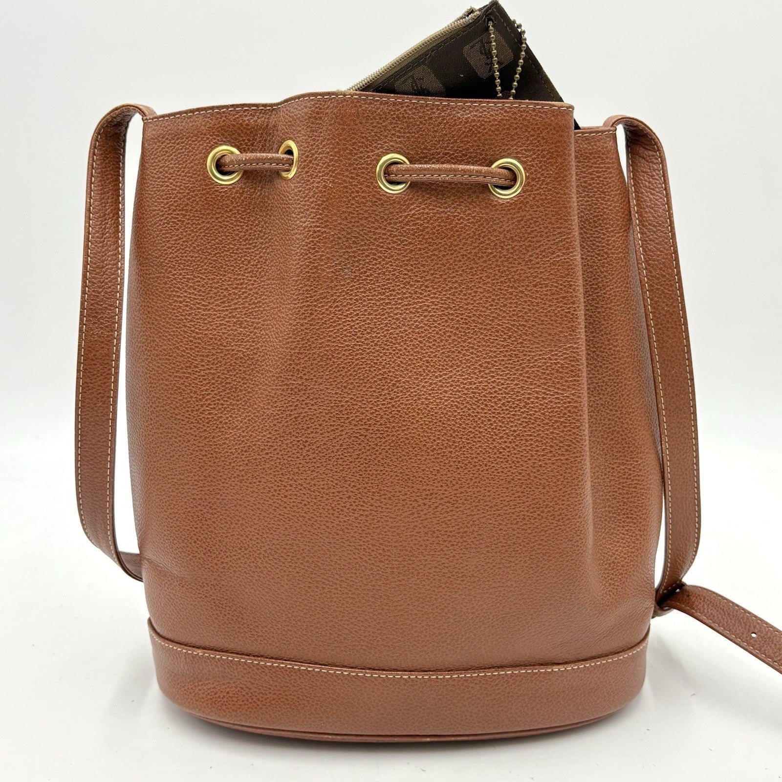 Saint Laurent Yves Cassandra Shoulder Bag - Brown, Leather