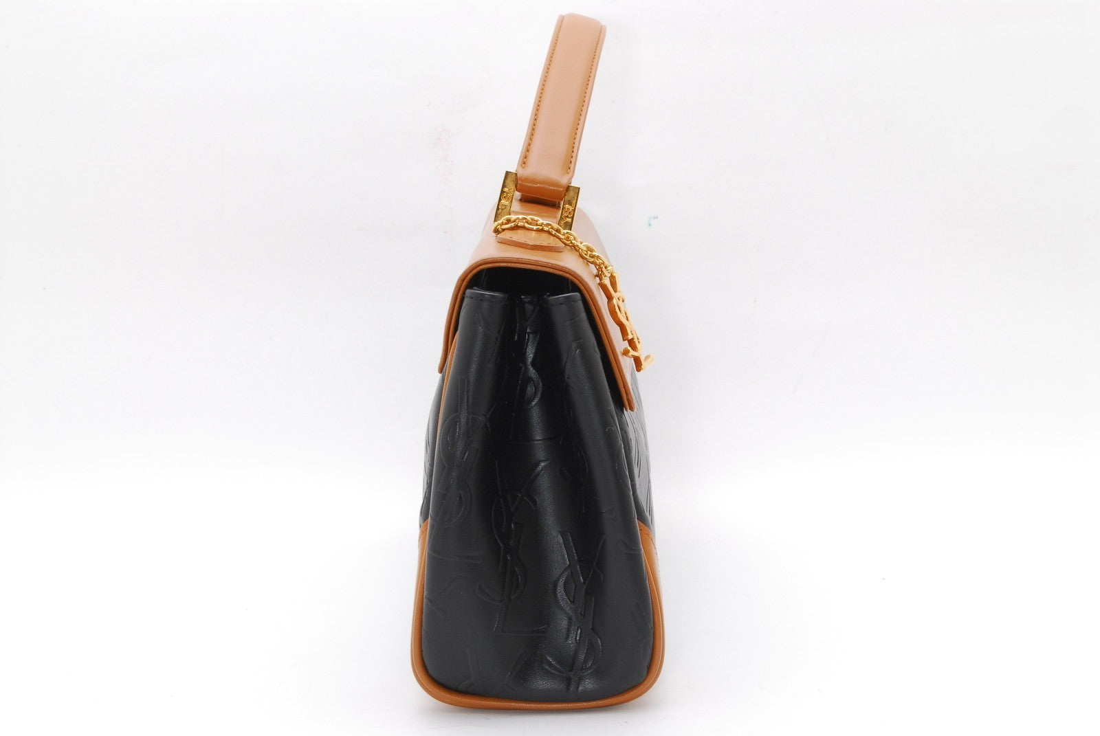 Saint Laurent Yves Vintage Hand Tote Bag - Black Brown, Leather