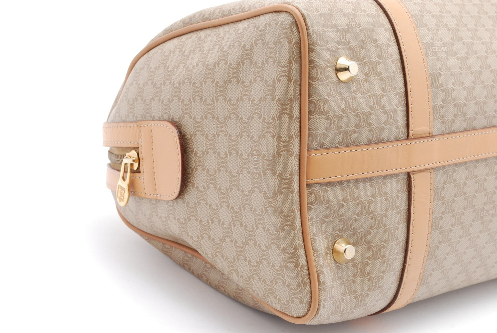 Celine Macadam Boston Bag - Beige, PVC Leather
