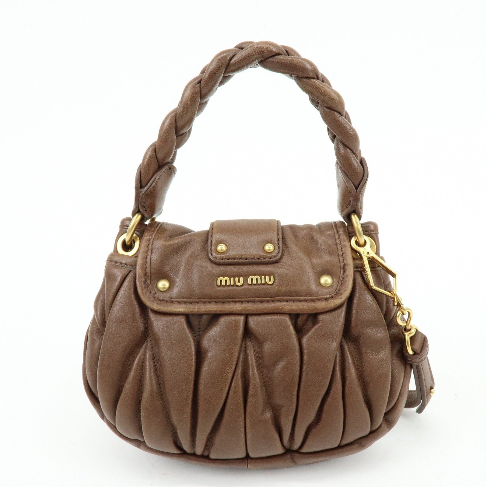 Miu Miu 5BH188 Handbag - Brown, Leather