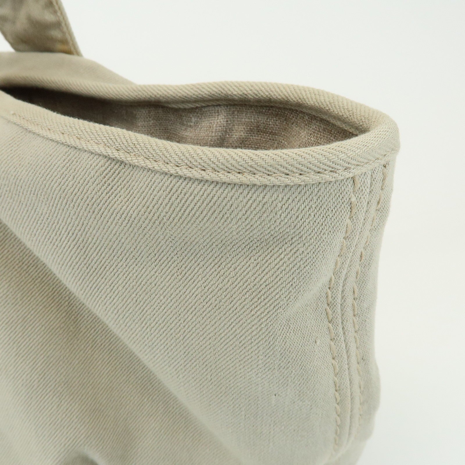 Prada Triangle Logo Tote Bag - Light Beige, Denim
