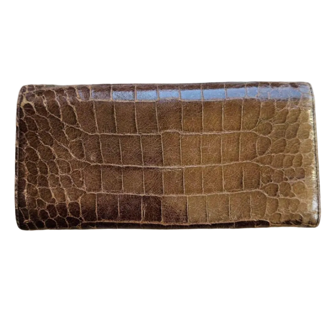 Miu Miu Brown Croco Wallet