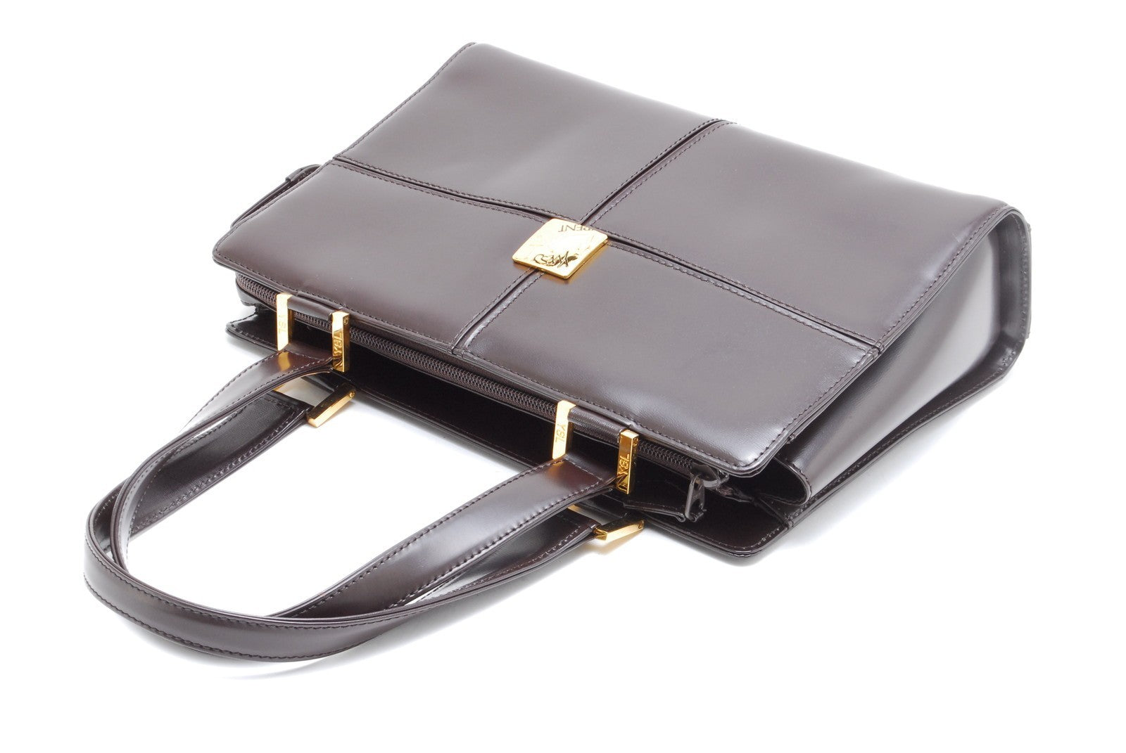 Saint Laurent Yves Shoulder Hand Tote Bag - Brown, Leather