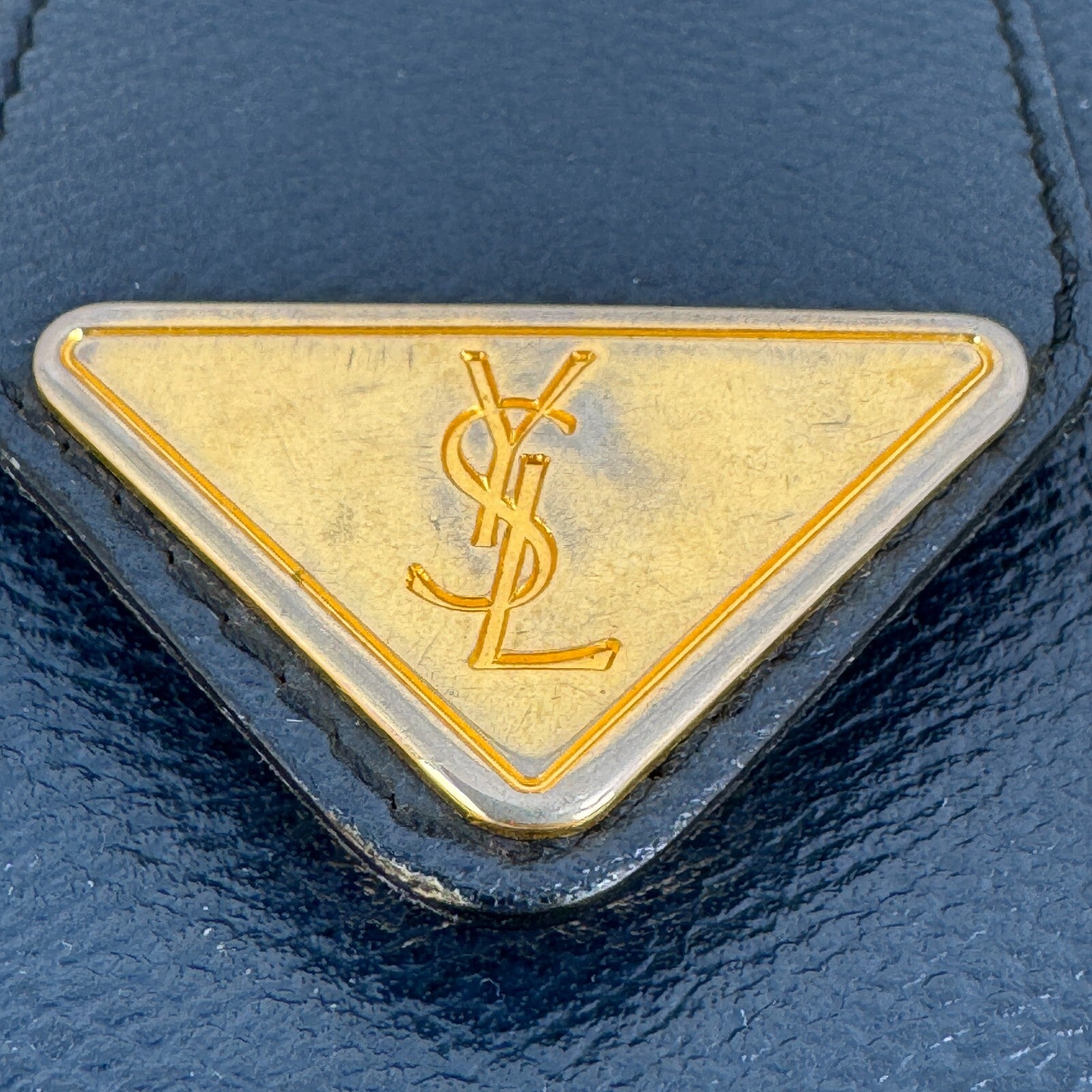 Saint Laurent YSL Shoulder Bag - Navy, Leather