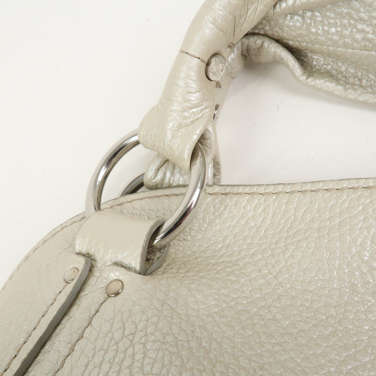 Celine Shoulder Bag Tote Bag - Silver, Leather