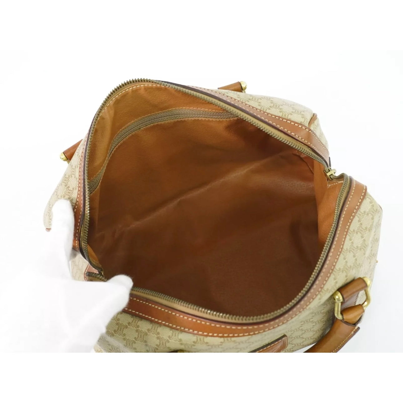 Macadam PVC Boston Handbag Beige