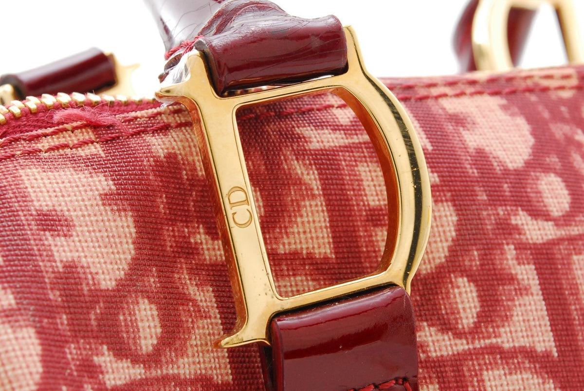 Dior Trotter Mini Boston Handbag - Bordeaux, Canvas