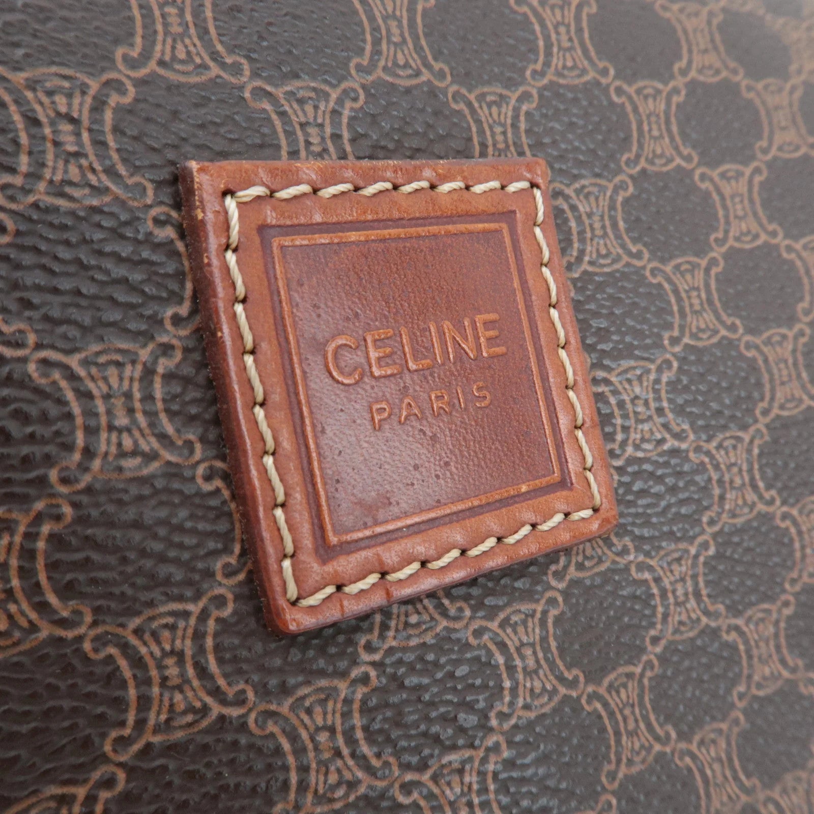 Celine Macadam Cosmetic Pouch - Brown, PVC Leather