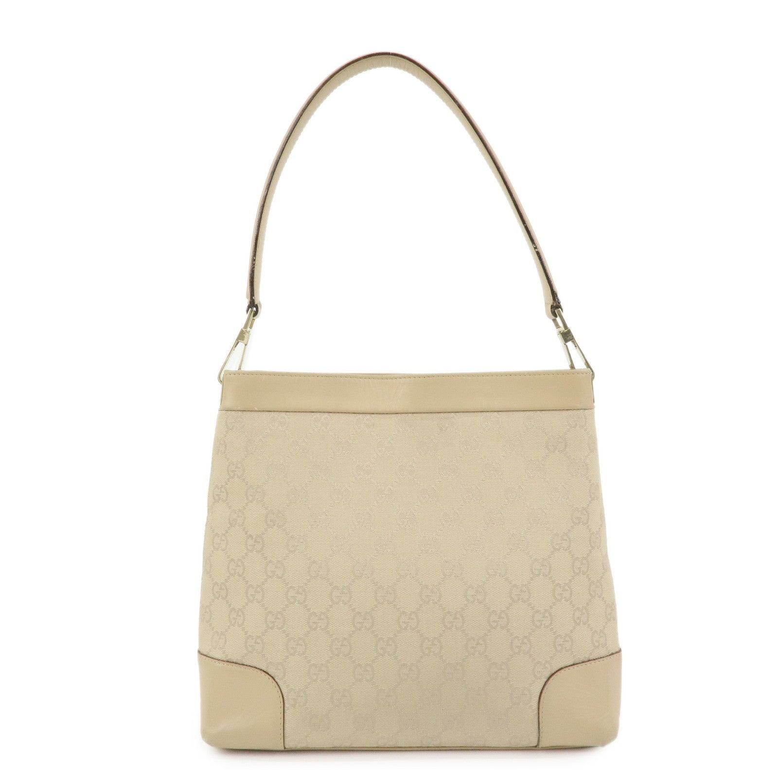 Gucci Shoulder Hand Bag - Beige, GG Canvas, Leather