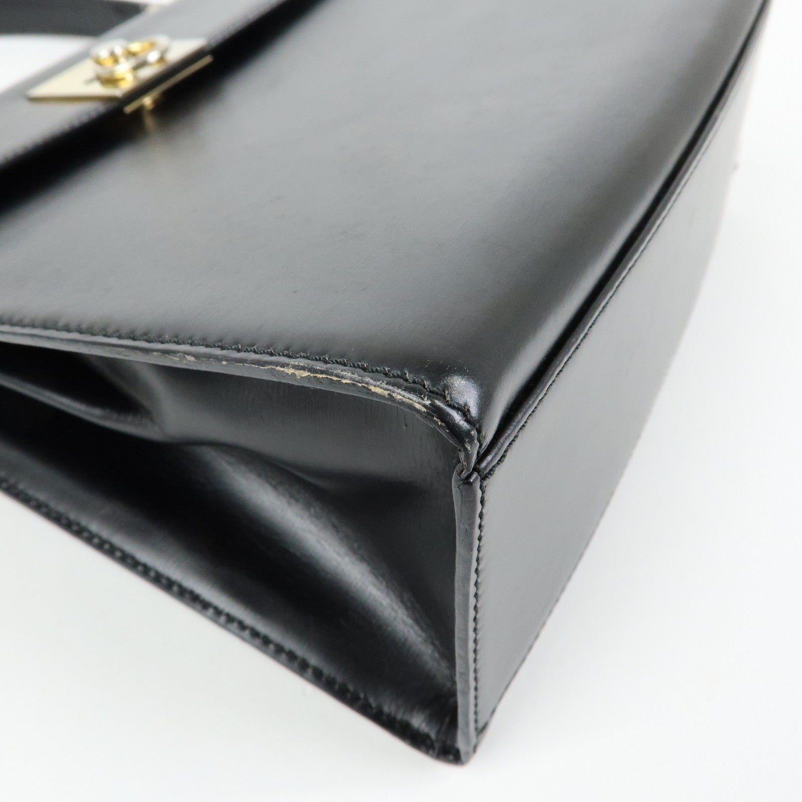 Celine Top Handle 2Way Hand Bag - Black, Leather