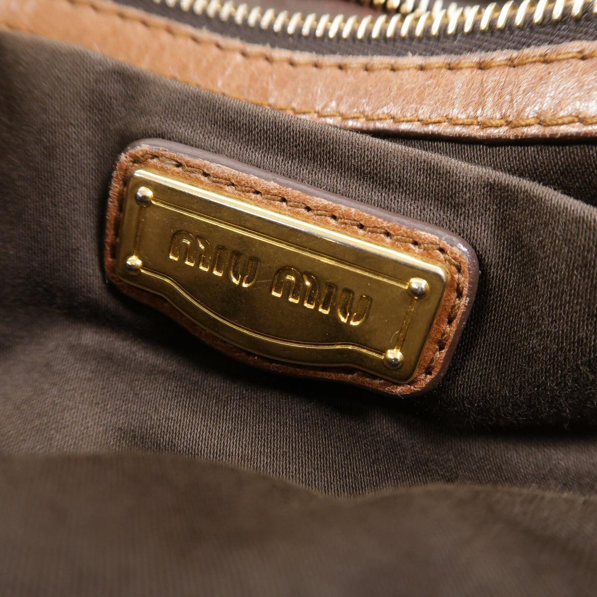 Miu Miu GHW 2 Way Shoulder Bag - Brown, Calfskin Leather