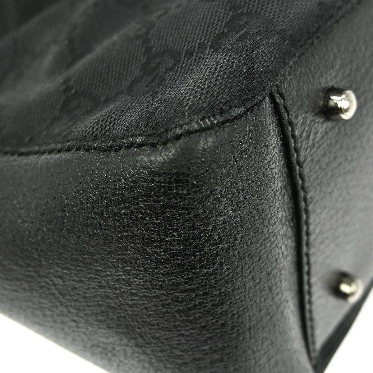 Gucci GG Handbag - Black, Canvas, Leather