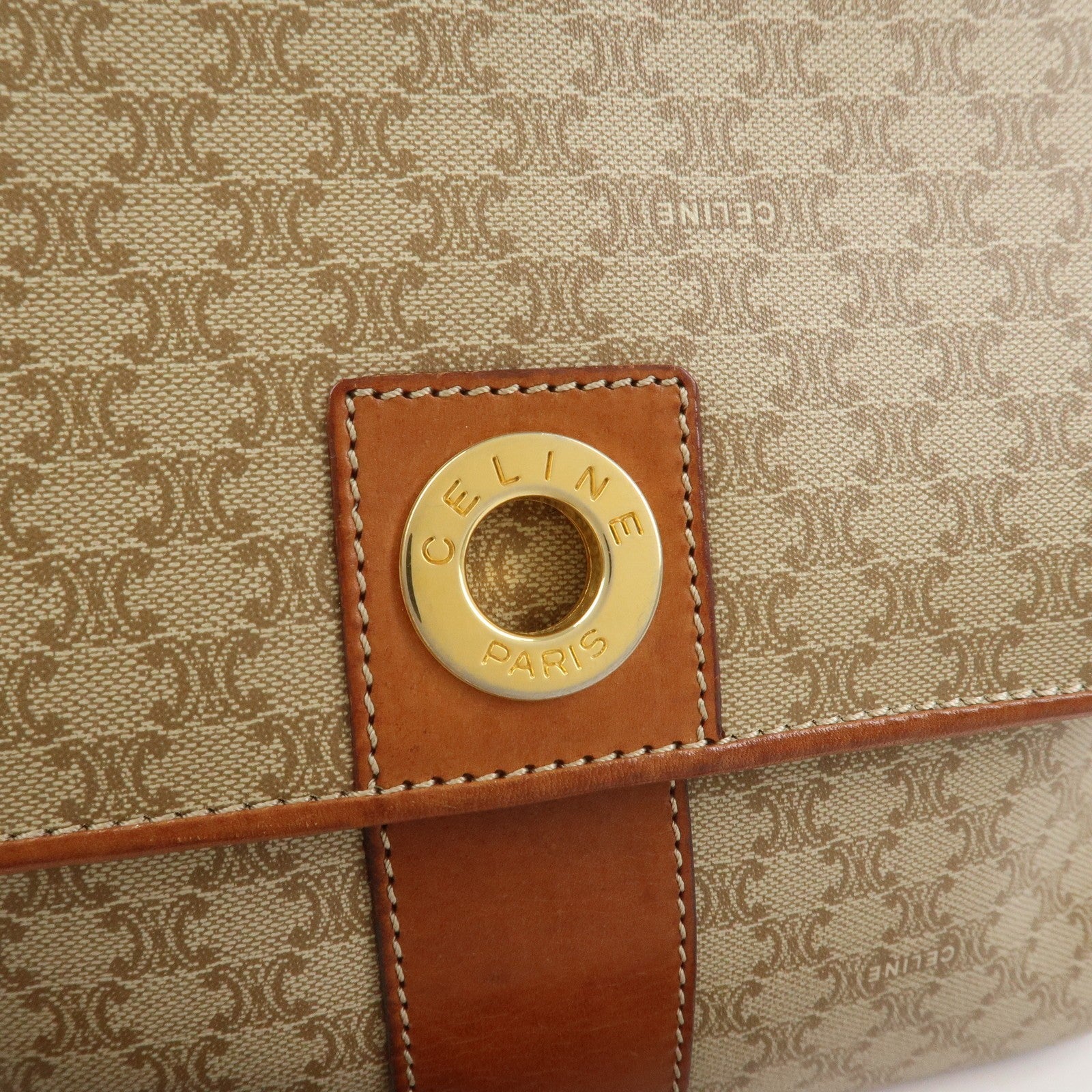 Celine Macadam Shoulder Bag - Beige, PVC Leather