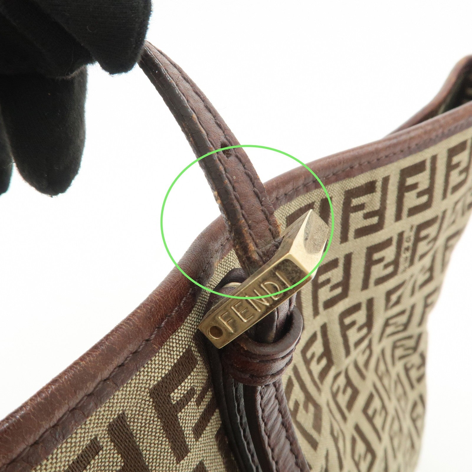 Fendi Tote Shoulder Bag - Beige Brown, Canvas Leather