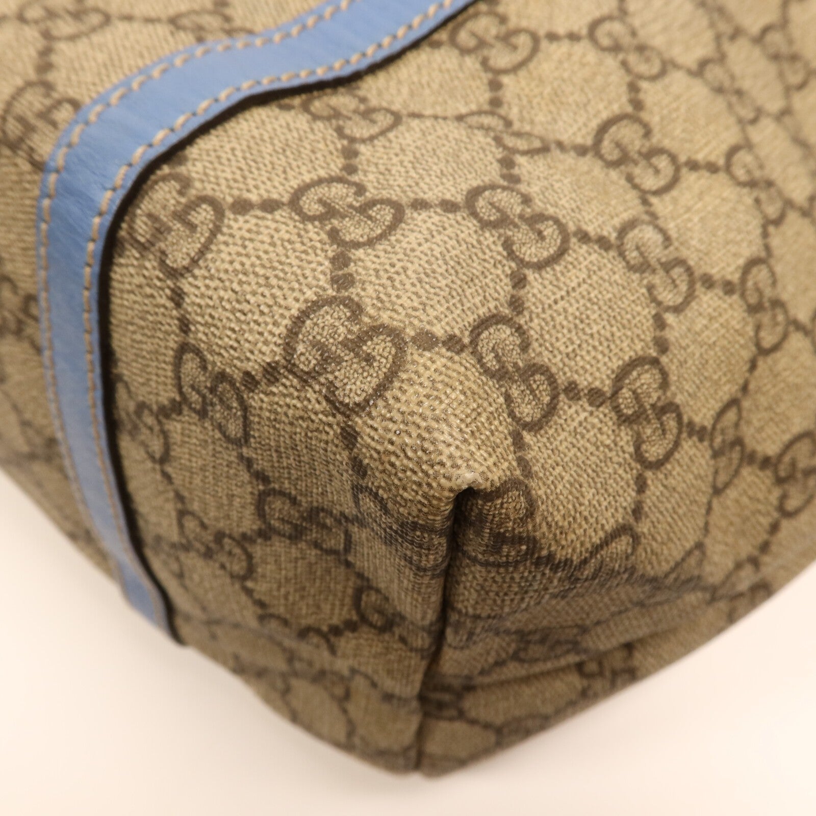 Gucci GHW GG Supreme Medium Joy Tote Bag - Brown/Blue, Coated Canvas