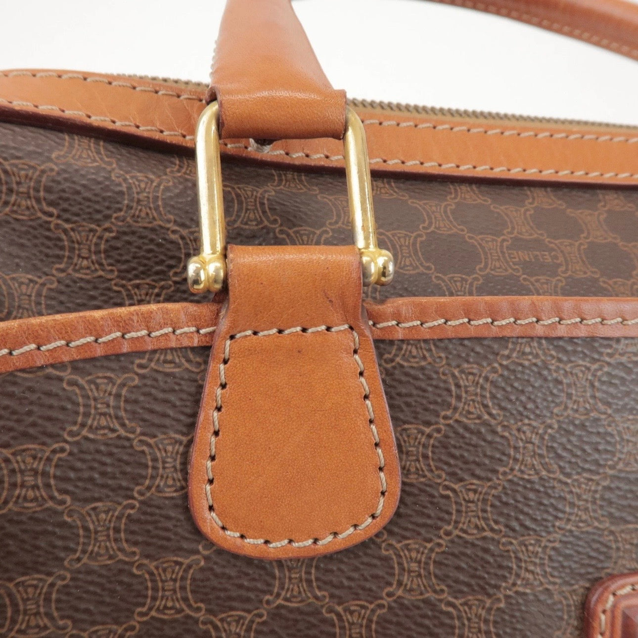 CELINE Macadam Boston Bag Hand Bag Brown
