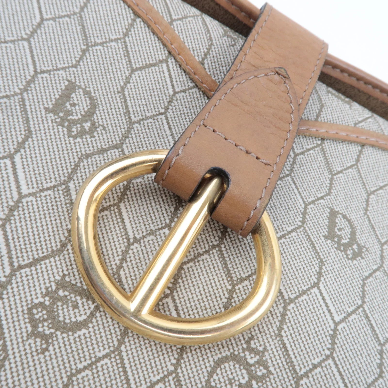 Christian Dior Honeycomb Shoulder Bag - Beige Brown, PVC Leather