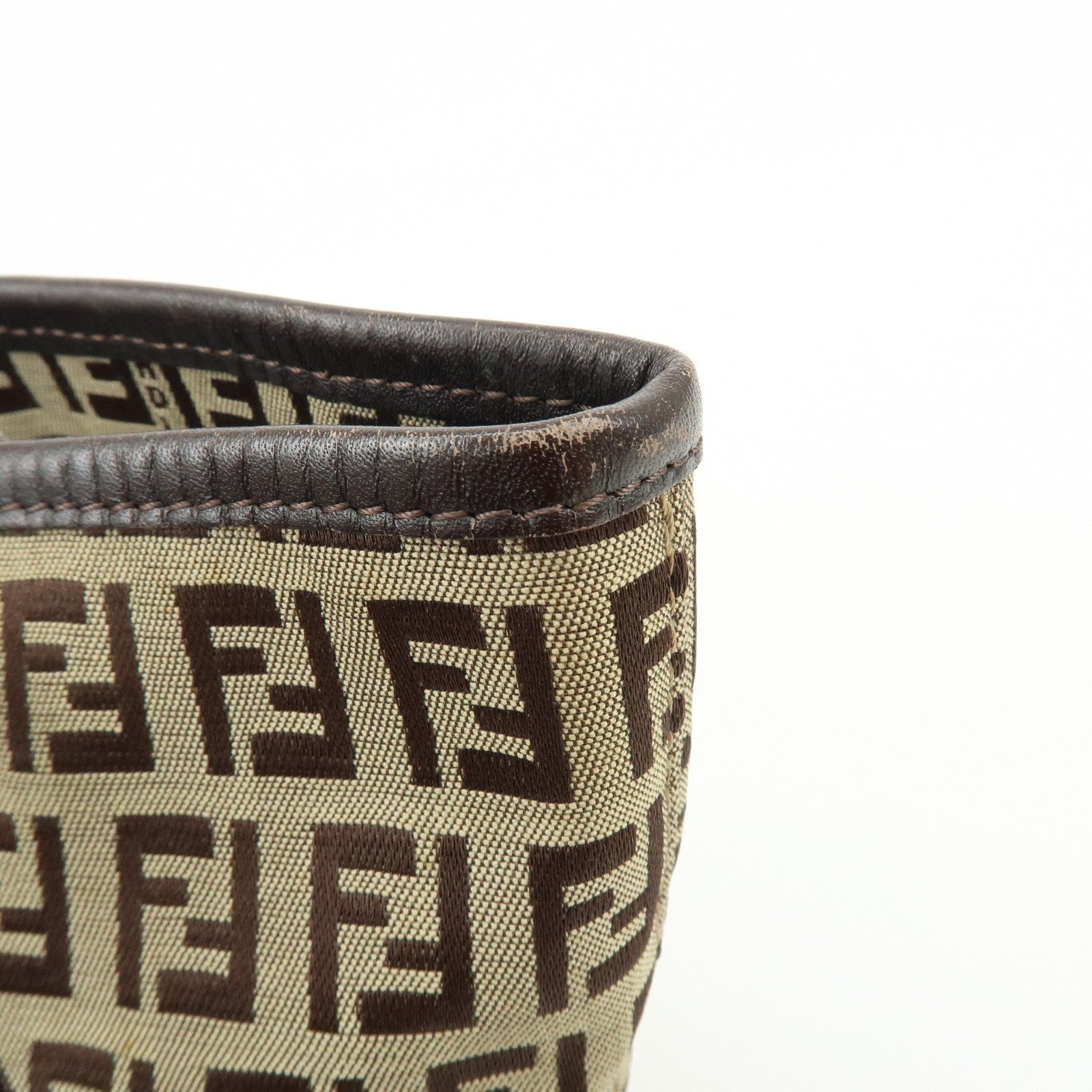 Fendi Zucchino Tote Bag - Brown, Canvas, Leather