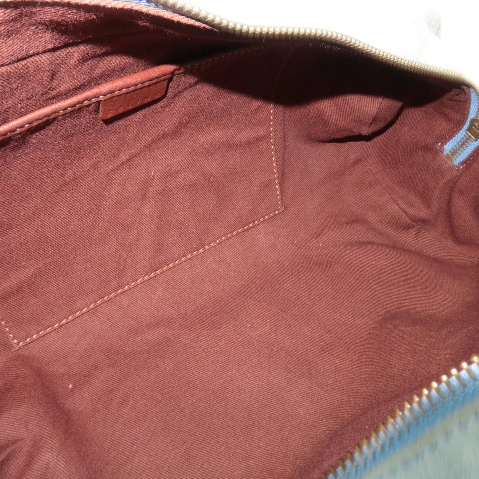 Celine C Macadam Shoulder Bag - Blue Brown, Suede Leather