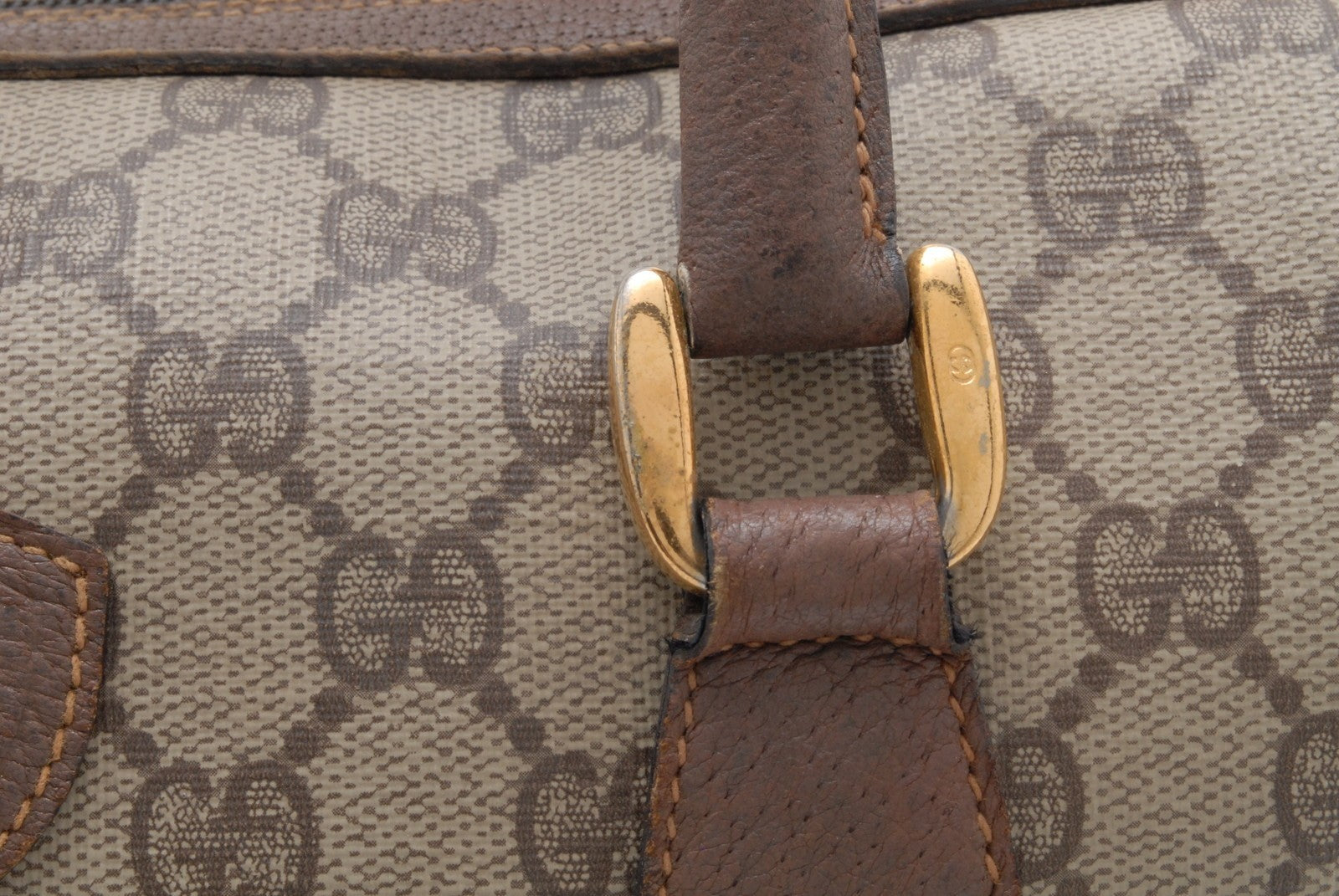 Gucci GG Supreme 2Way Boston Bag - Beige, PVC Leather