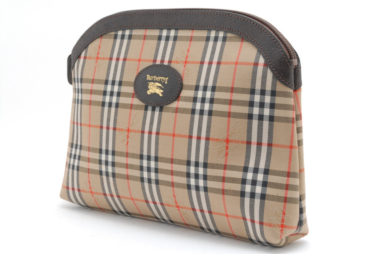 Burberry Nova Check Clutch Porch Bag - Beige, Canvas