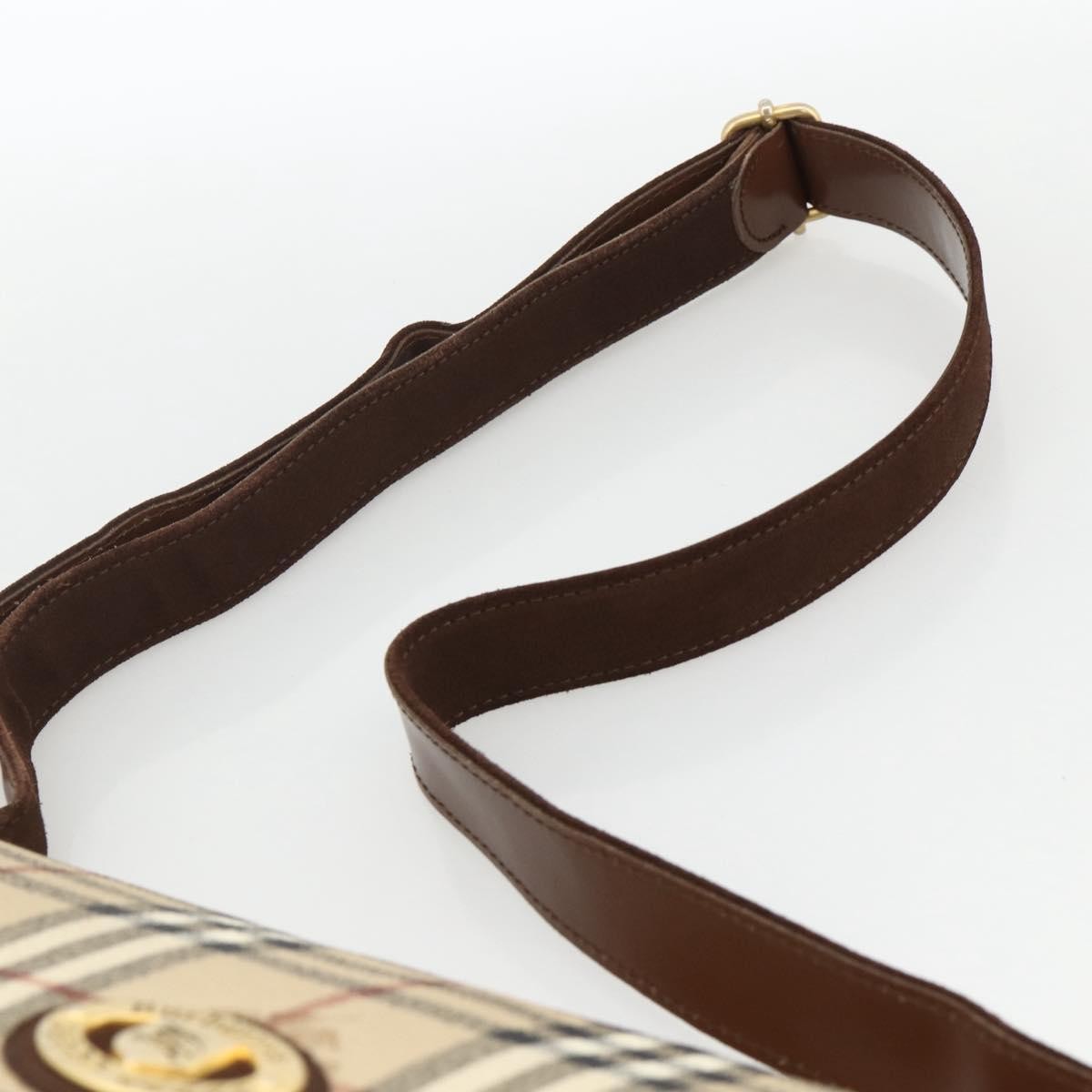 Burberrys Nova Check Shoulder Bag - Beige / Gold, PVC Leather