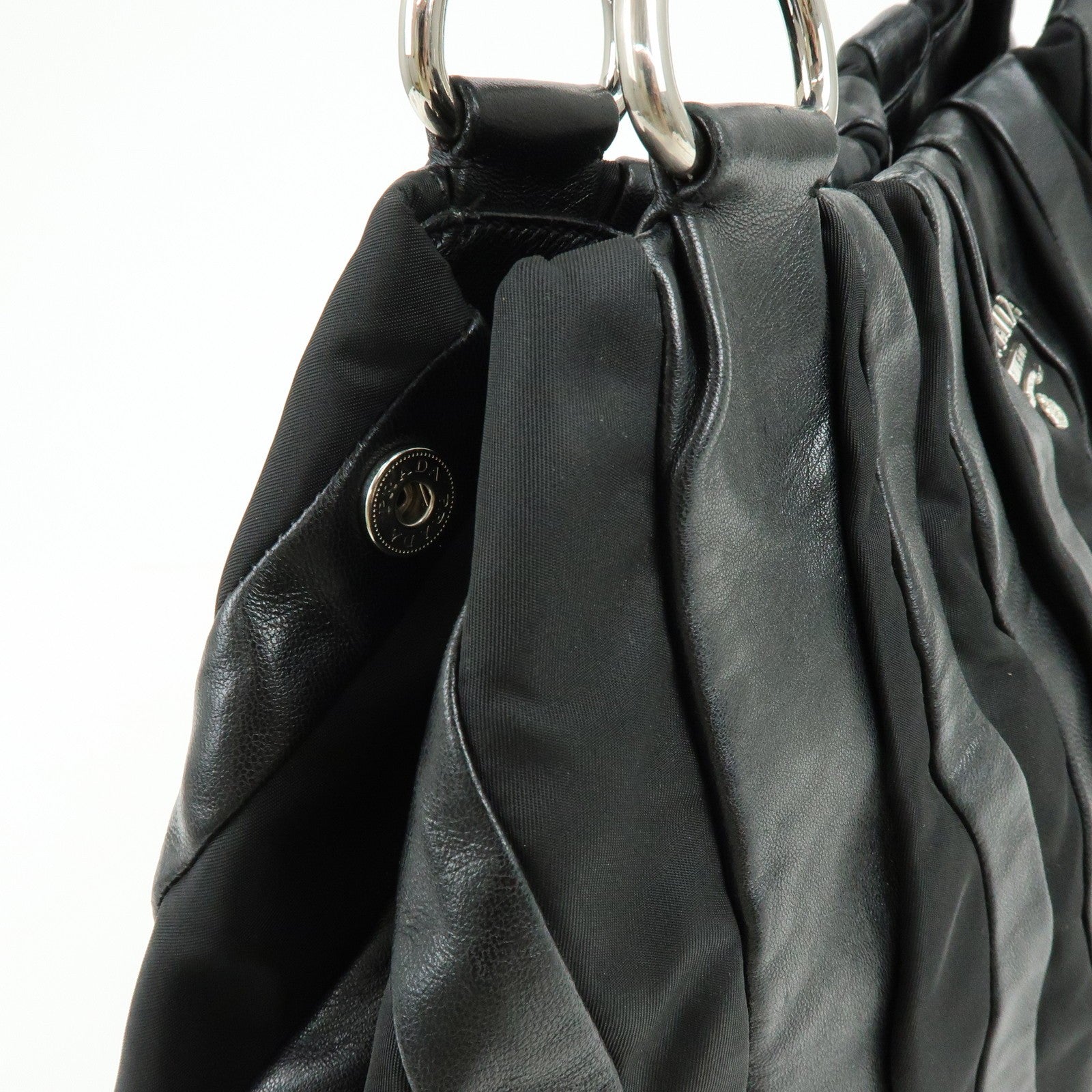 Prada Tote Bag - Black, Leather, Nylon
