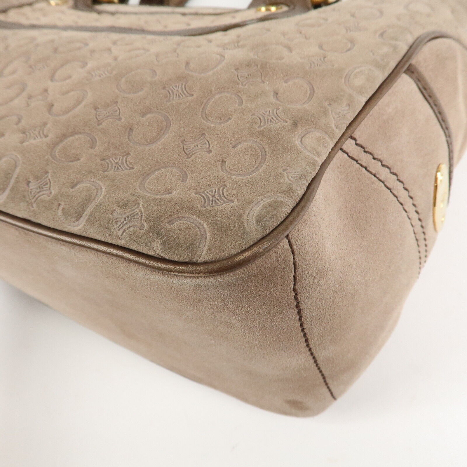 Celine C Macadam Suede Boogie Bag Handbag - Beige, Suede