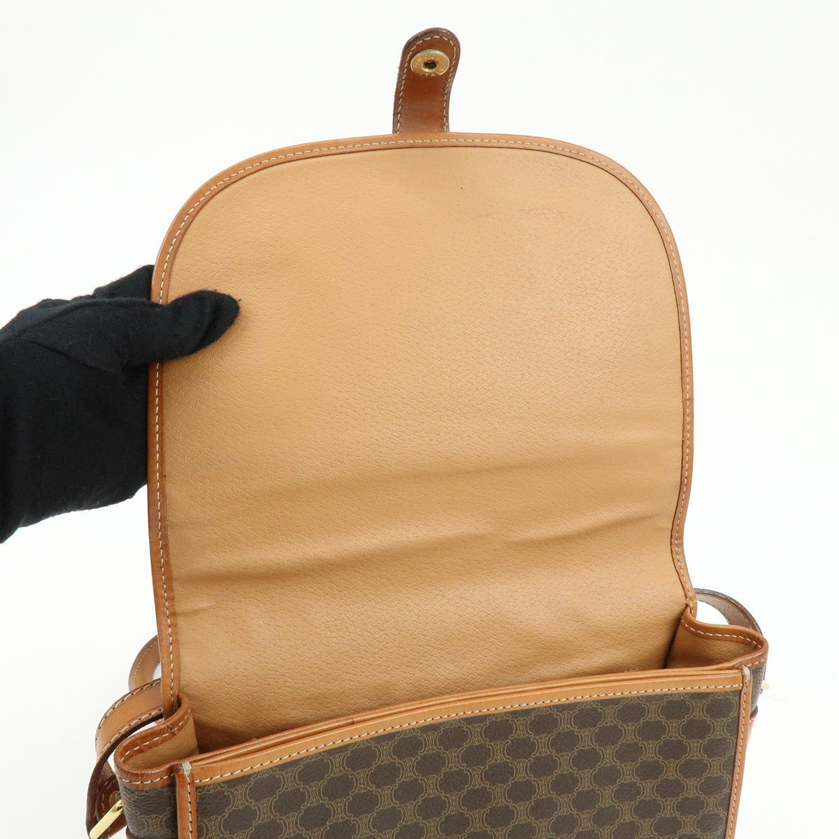 Celine Macadam Shoulder Bag - Brown, Canvas, Leather