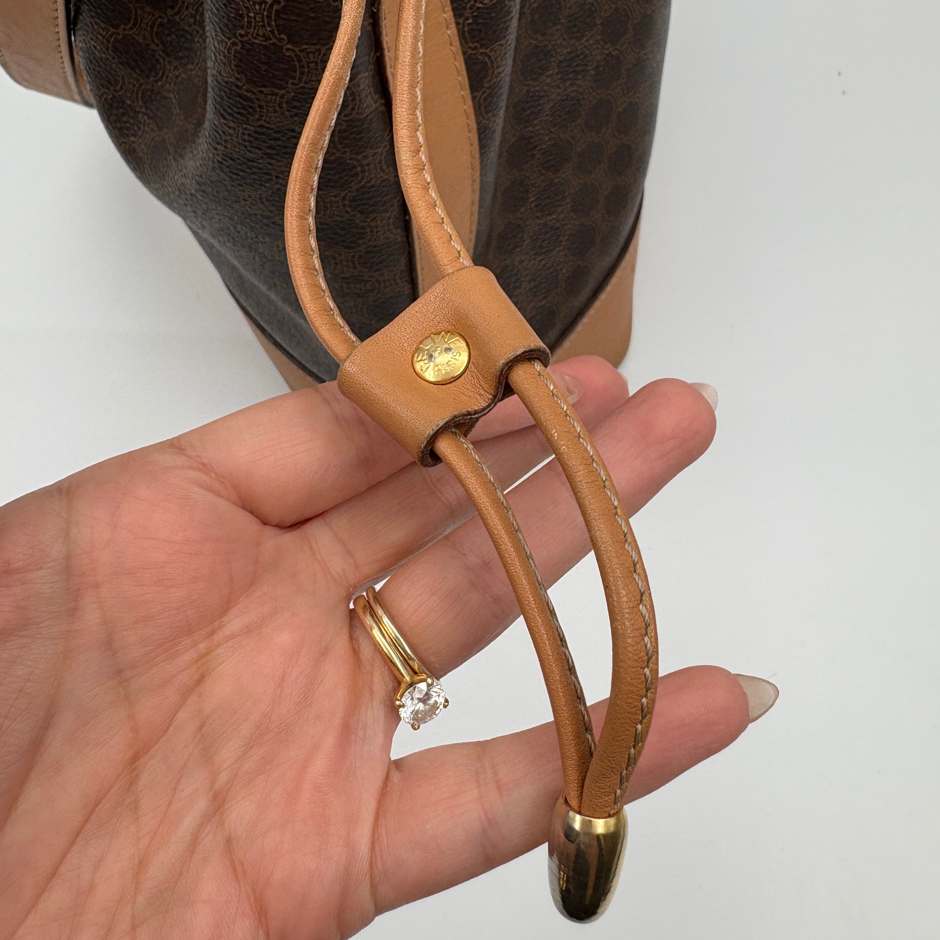 Macadam Triomphe Canvas Bucket Shoulder Bag