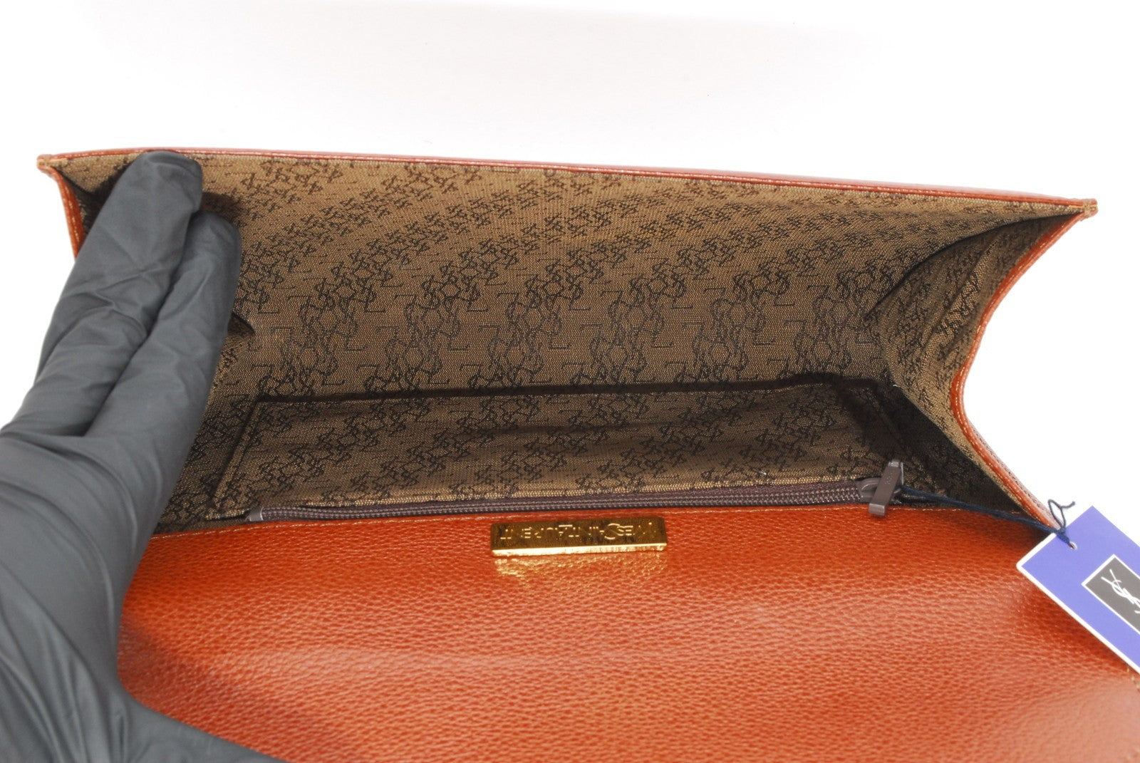 Saint Laurent Yves Clutch - Brown, Leather