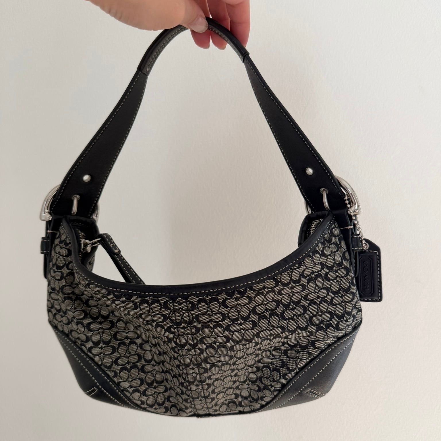 Coach Signature Black& Grey Shoulder Bag