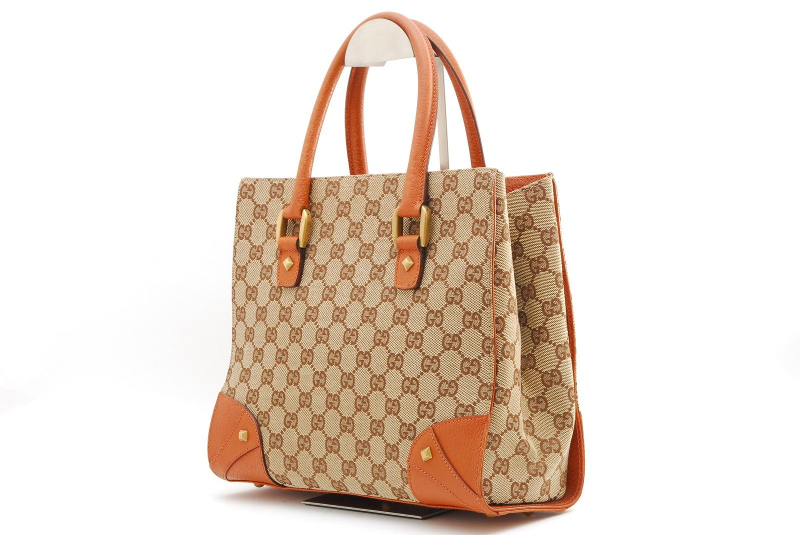 Gucci Vintage GG Tote Bag - Orange Brown, Canvas Leather