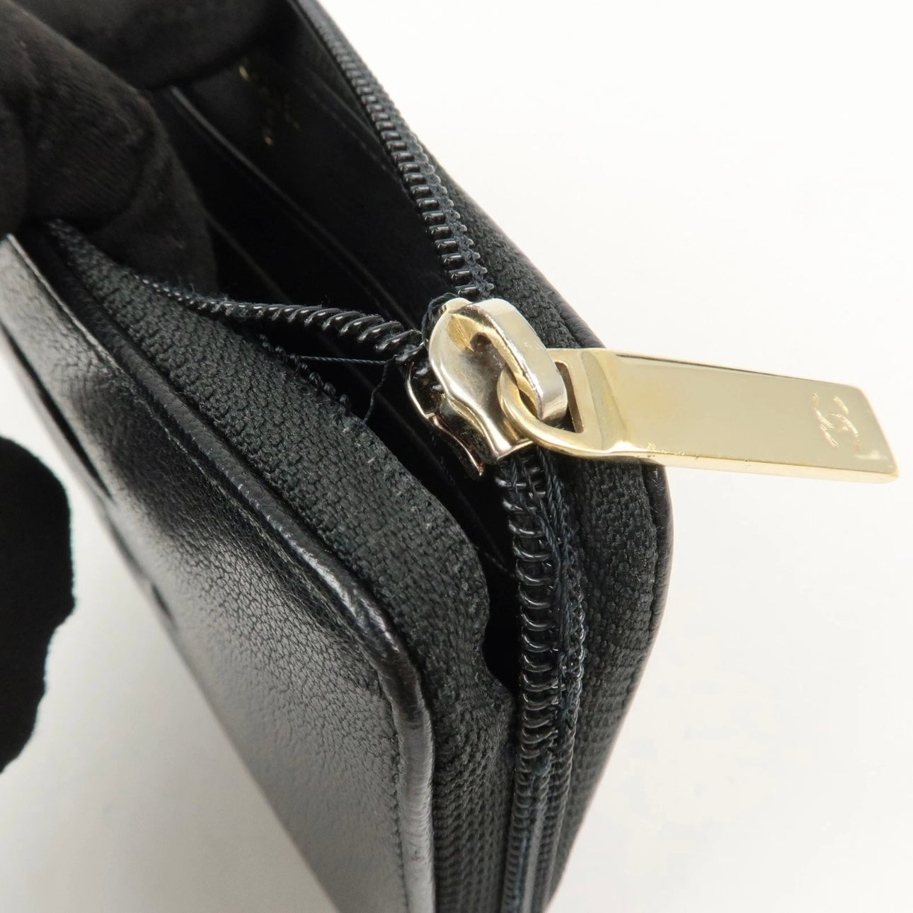 CHANEL Leather Bi-Fold Long Wallet