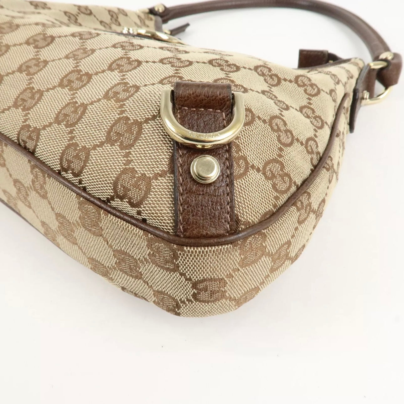 GUCCI Abbey GG Canvas Leather Shoulder Bag