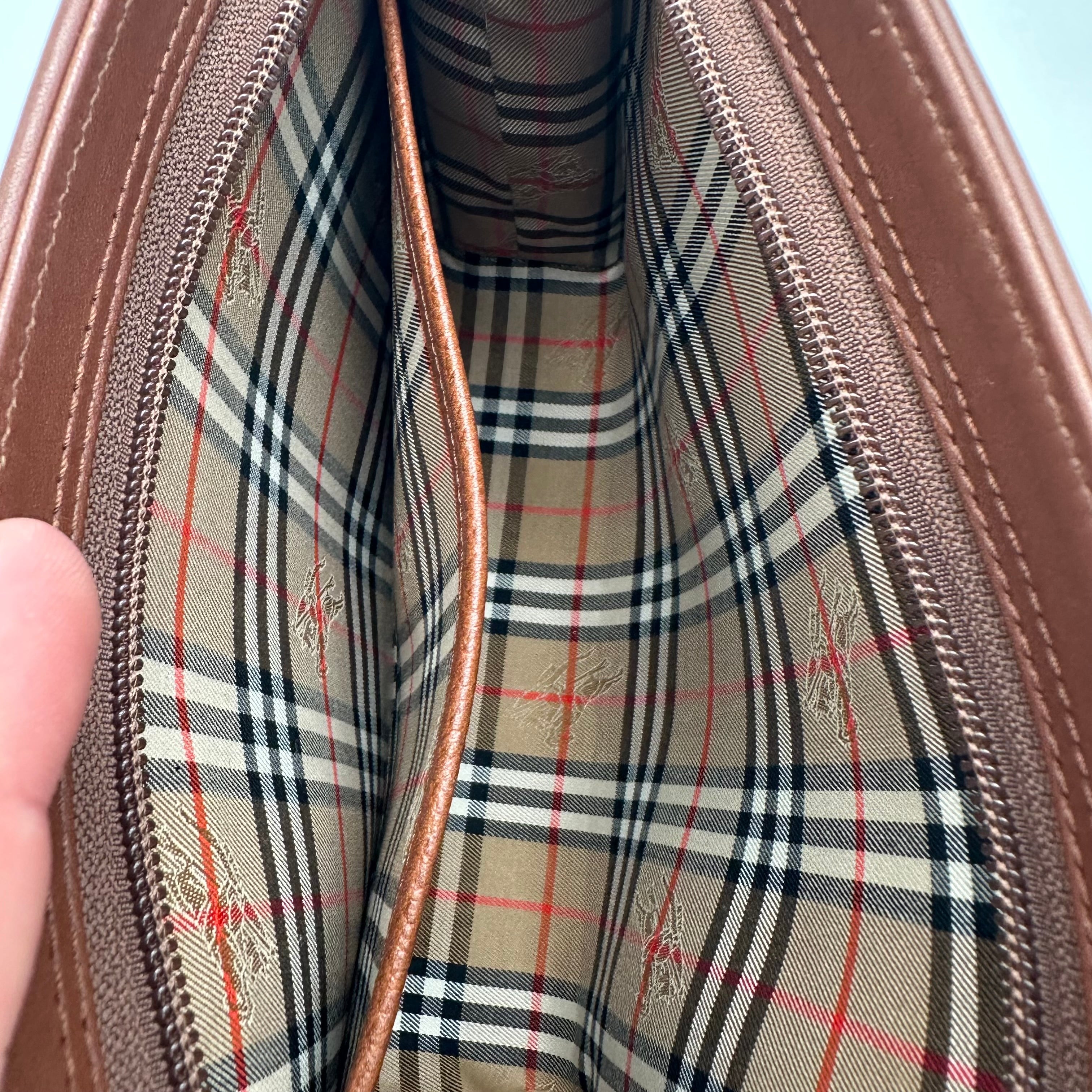 Burberry Vintage Leather Clutch Brown