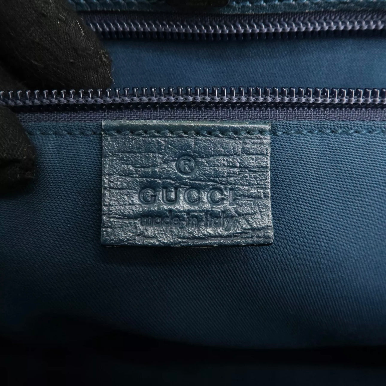 GG Supreme Leather Tote Bag Beige Navy