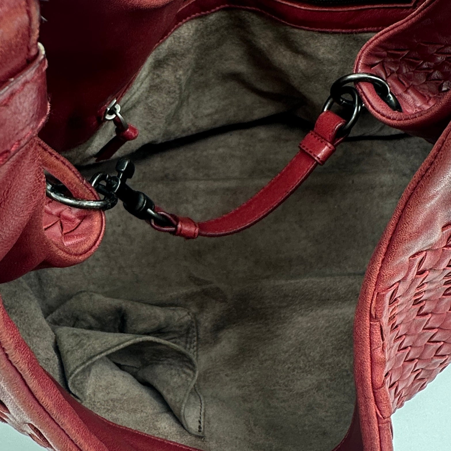 Intrecciato Campana Leather Shoulder Bag