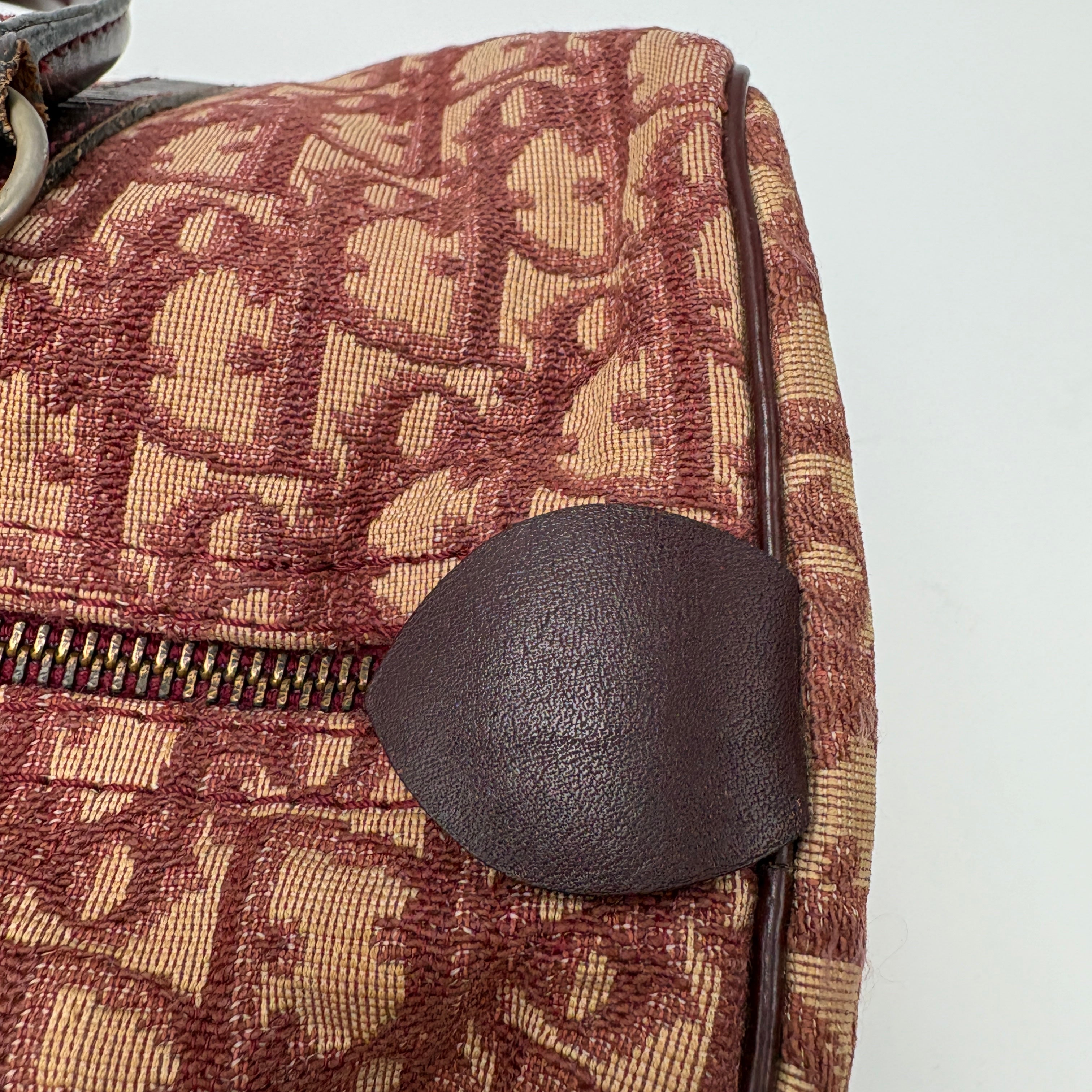 Christian Dior Trotter Boston Bag Burgundy