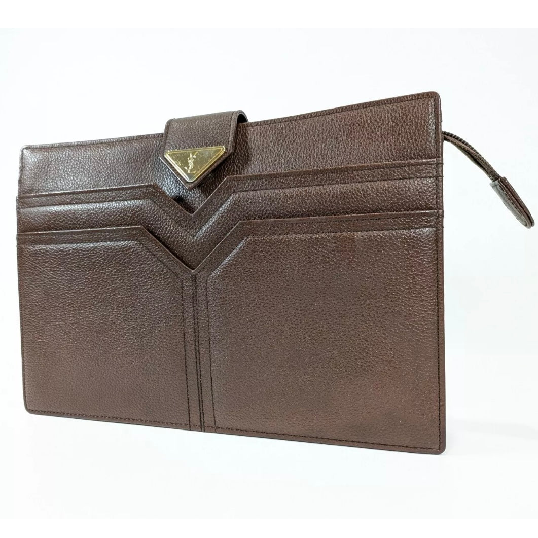 Yves Saint Laurent clutch leather