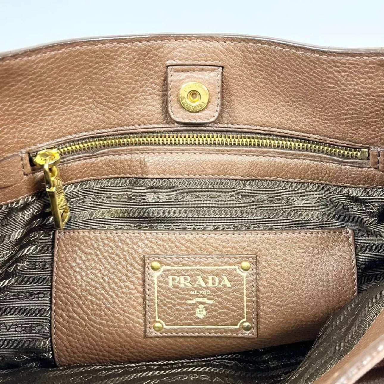 PRADA Brown Leather Tote Bag