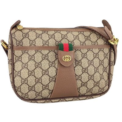 Gucci Sherry Line Shoulder Bag - Beige, Brown, Leather, PVC