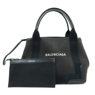 Balenciaga Tote Bag - Black, Canvas, Leather- מגיע עם הארנק