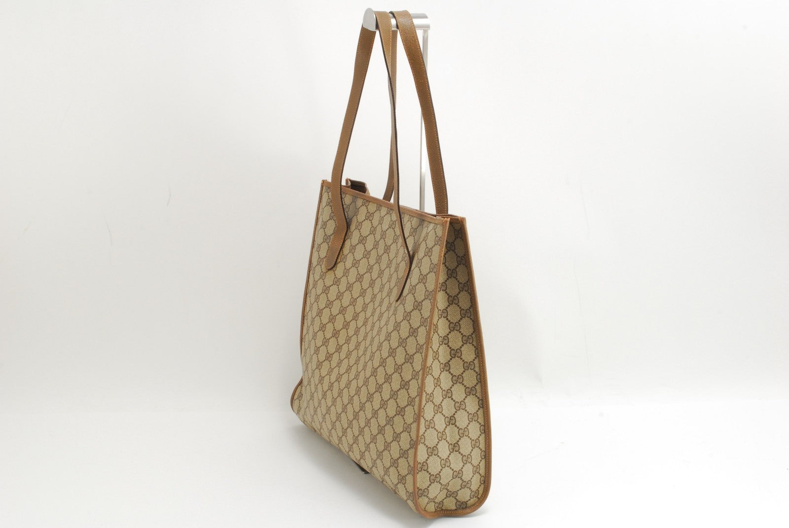 Gucci GG Supreme Tote Shoulder Bag - Brown, PVC