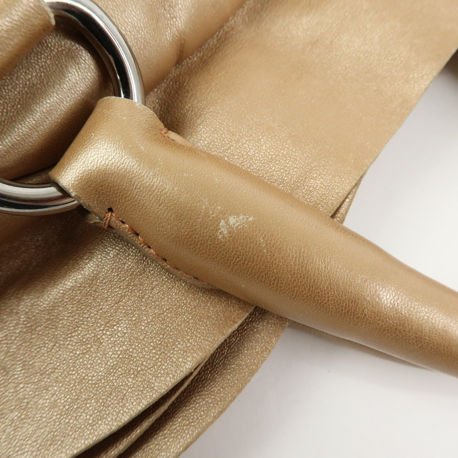Prada Frilled Leather Tote Bag - Champagne Gold, Leather